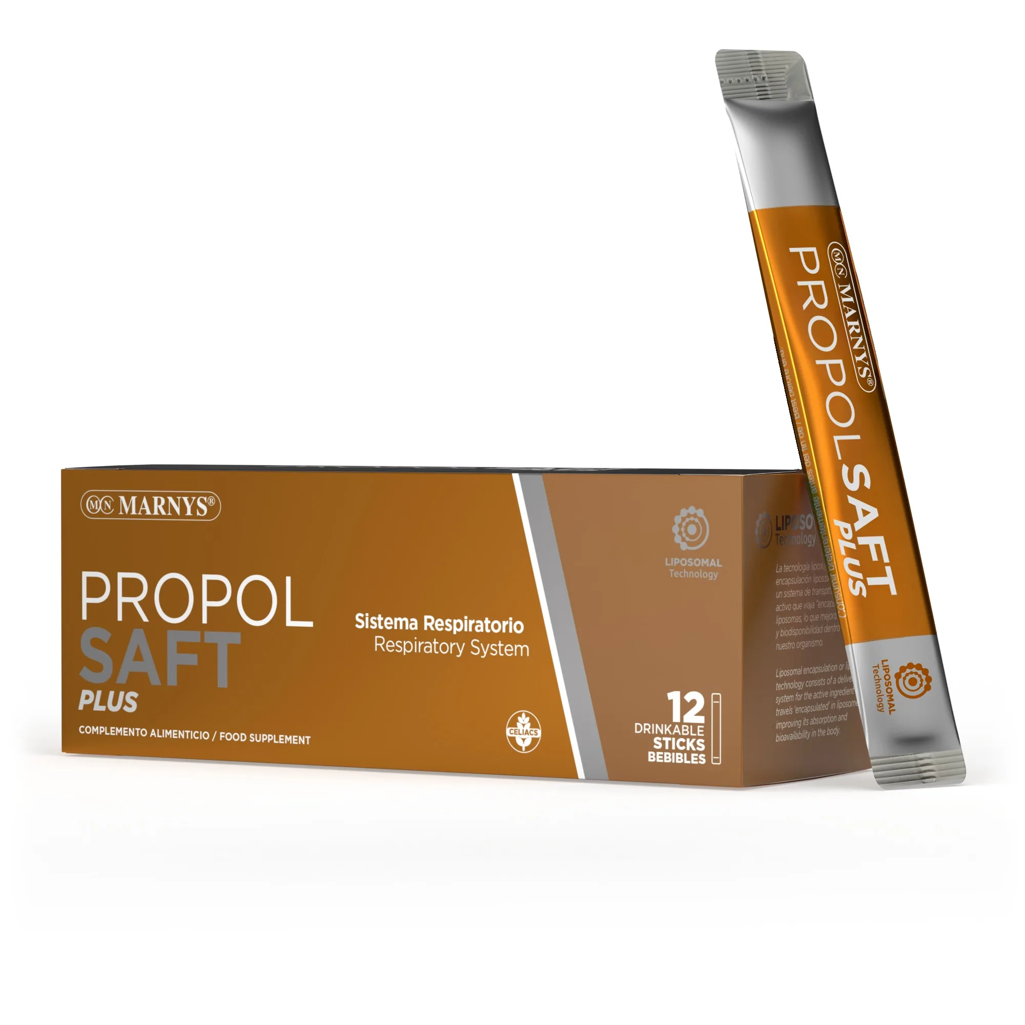 PROPOLSAFT PLUS Feel Lighter When Breathing Feeling of Smoothness and Comfort in Your Respiratory Tract. Featuring N-acetyl-L-cysteine, Propolis, Acerola, and Thyme in a Drinkable Stick. Information on PROPOLSAFT PLUS, 12 sticks x 15 ml PROPOLSAFT PLUS and its ingredients support the efficient relief of the most common lower respiratory tract discomforts. PROPOLSAFT PLUS includes liposomal technology in its ingredients, which increases the bioavailability of the active principles in the body.